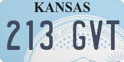 KS license plate 213GVT