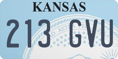 KS license plate 213GVU