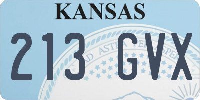 KS license plate 213GVX