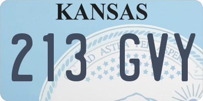KS license plate 213GVY