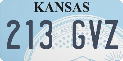 KS license plate 213GVZ