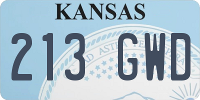 KS license plate 213GWD