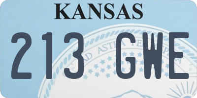 KS license plate 213GWE