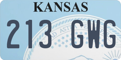 KS license plate 213GWG