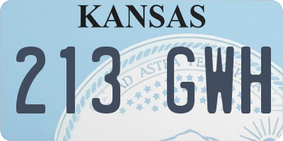KS license plate 213GWH