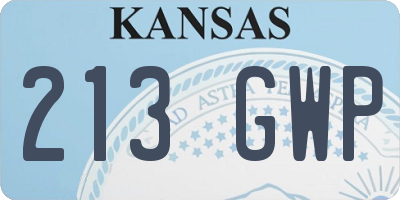 KS license plate 213GWP