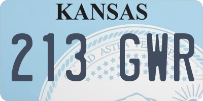 KS license plate 213GWR
