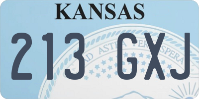 KS license plate 213GXJ