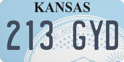 KS license plate 213GYD