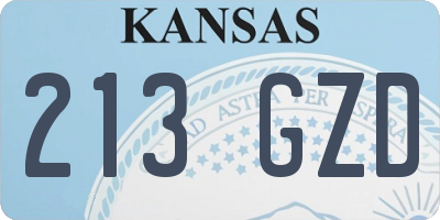 KS license plate 213GZD