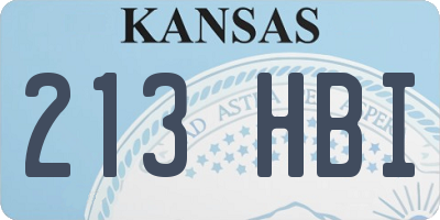 KS license plate 213HBI