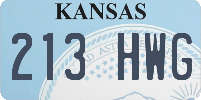 KS license plate 213HWG