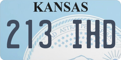 KS license plate 213IHD