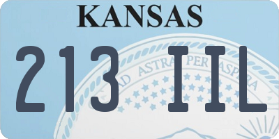 KS license plate 213IIL