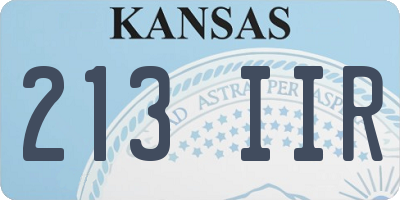 KS license plate 213IIR