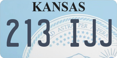 KS license plate 213IJJ