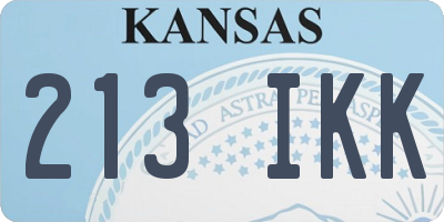 KS license plate 213IKK