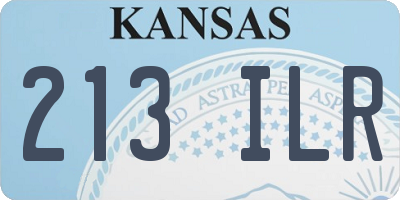 KS license plate 213ILR