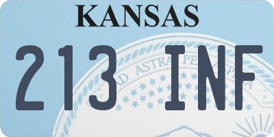KS license plate 213INF