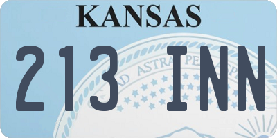 KS license plate 213INN