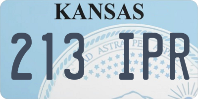 KS license plate 213IPR