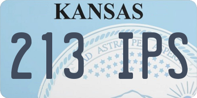 KS license plate 213IPS