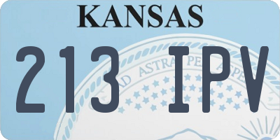 KS license plate 213IPV