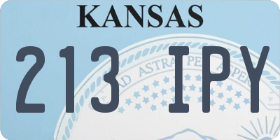 KS license plate 213IPY