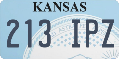 KS license plate 213IPZ