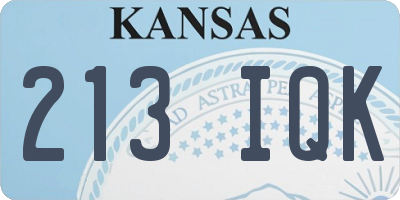 KS license plate 213IQK