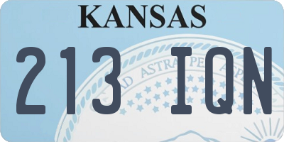 KS license plate 213IQN