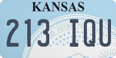 KS license plate 213IQU