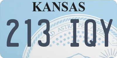 KS license plate 213IQY