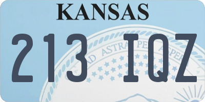 KS license plate 213IQZ