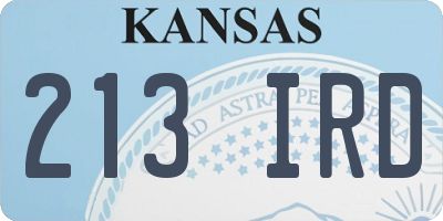 KS license plate 213IRD