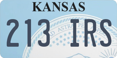 KS license plate 213IRS