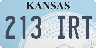 KS license plate 213IRT