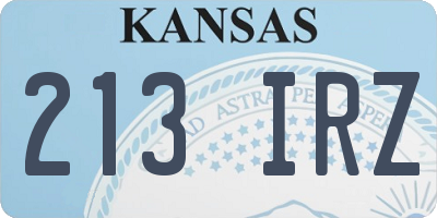 KS license plate 213IRZ