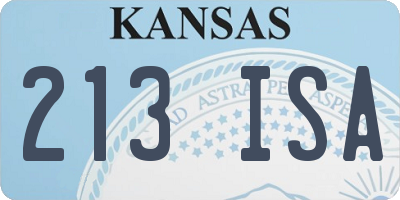 KS license plate 213ISA