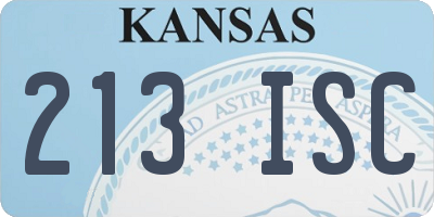 KS license plate 213ISC