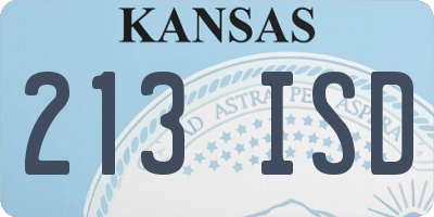 KS license plate 213ISD