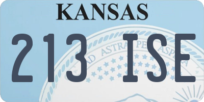 KS license plate 213ISE