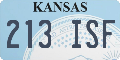 KS license plate 213ISF