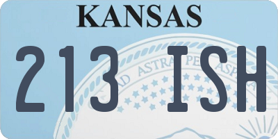 KS license plate 213ISH