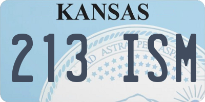 KS license plate 213ISM