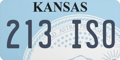 KS license plate 213ISO