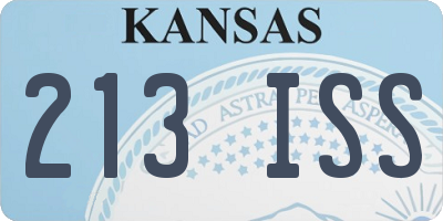 KS license plate 213ISS