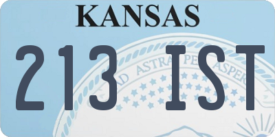 KS license plate 213IST