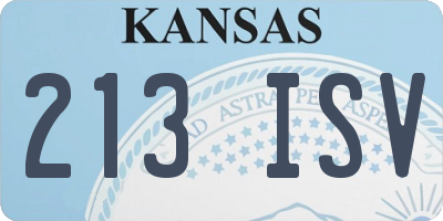 KS license plate 213ISV