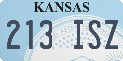 KS license plate 213ISZ